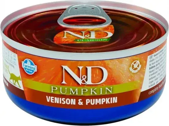N&D Pumpkin Cat konzerv szarvas & sütőtök 80 g Újdonság