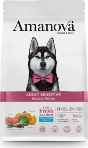AmaNova Dog Adult Sensitive All Breeds Salmon Deluxe 2 kg Vedd meg most