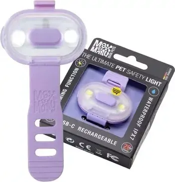 Max & Molly Matrix 2.0 Ultra LED-lámpa nyakörvre rögzíthető - Lavender Kedvezményes ár