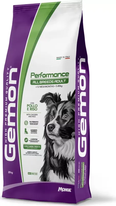 Gemon Dog Adult - Performance - Csirke-rizs 20 kg Népszerű