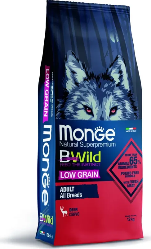 Monge BWild Low Grain Dog All breeds Szarvas - Adult 12 kg Biztonságos fizetés