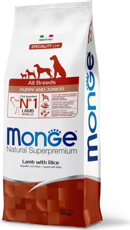 Biztonságos vásárlás Monge Dog Speciality Line All Breeds Bárány & rizs - Puppy 12 kg