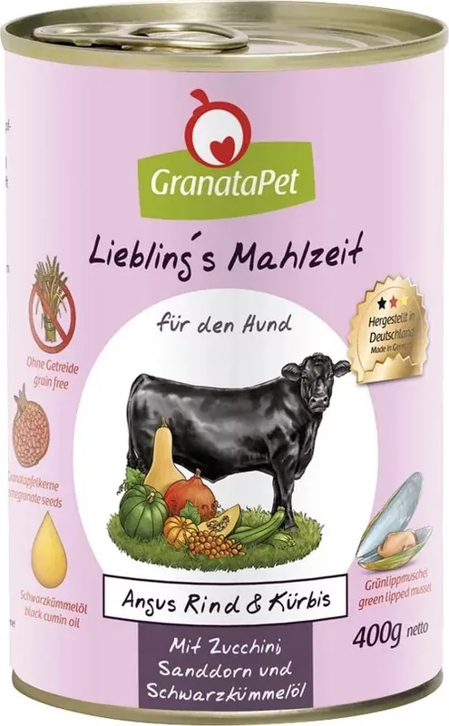 Kedvezmény GranataPet Liebling‘s Mahlzeit Angus marha és sütőtök konzerv 800 g