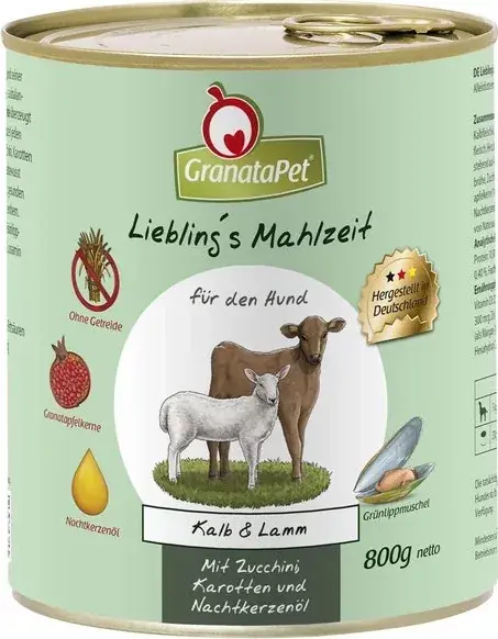 GranataPet Liebling‘s Mahlzeit borjú és bárány konzerv 800 g Rendeld meg most