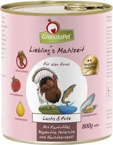 Árcsökkenés GranataPet Liebling‘s Mahlzeit lazac és pulyka konzerv 800 g