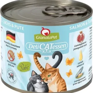 GranataPet Delicatessen konzerv lazac és pulyka konzerv 400 g Azonnali szállítás