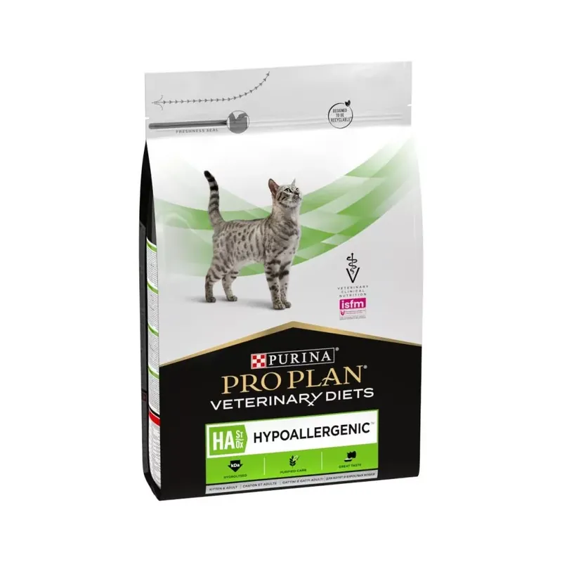 Legkelendőbb Purina Pro Plan Veterinary Diets FELINE HA Hypoallergen száraz macskaeledel 1,3 kg