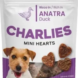 Különleges ajánlat GimDog Snack Charlies kacsa szívek 70 g