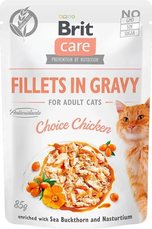 Brit Care Cat Fillets in Gravy Choice Chicken 24x85 g Ne maradj le