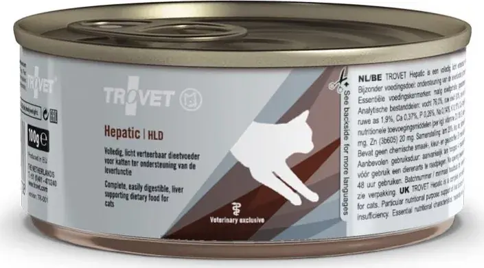 Akció Trovet Hepatic/HLD macskáknak 24x100 g