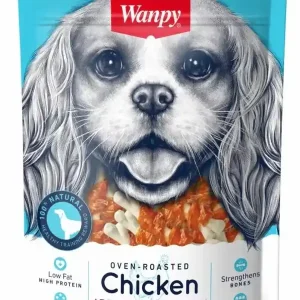 Wanpy DOG Chicken Jerky & Calcium Bone Twists 100 g Gyors kiszállítás