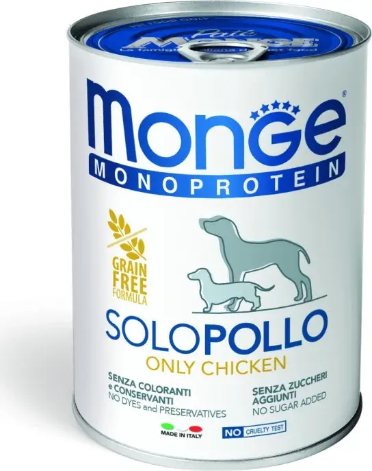 Monge Dog MONOPROTEIN Paté 100% csirke 400 g Olcsóbb