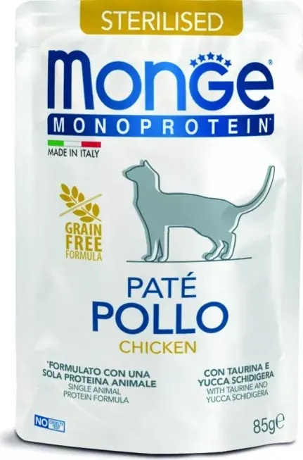 Prémium Monge Cat MONOPROTEIN Pouch Paté STERILISED csirke 85 g
