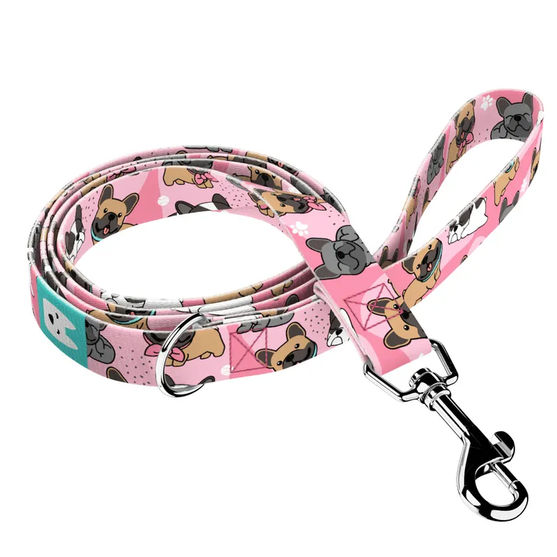 Francia Bulldog, rózsaszín - Kutya Póráz - French Bulldog, pink - april & june Ne maradj le