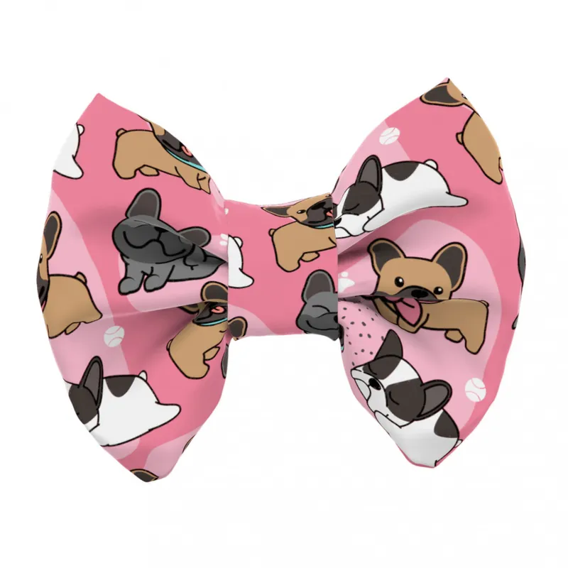 Kedvezményes ár Francia Bulldog, rózsaszín - Kutya csokornyakkendő - French Bulldog, pink - april & june