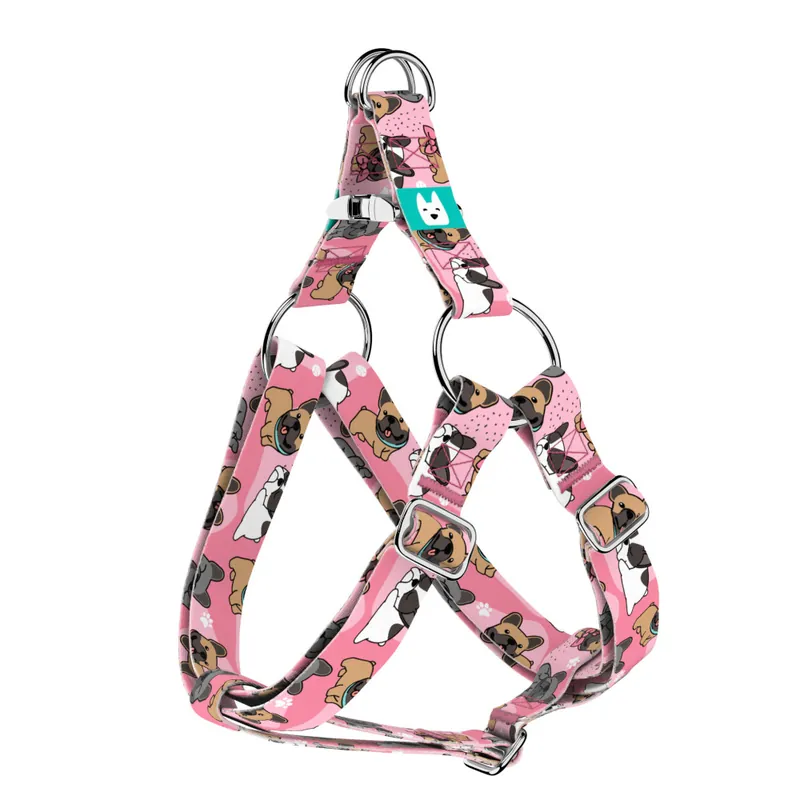 Azonnal elérhető Francia Bulldog, rózsaszín - Belelépős Kutyahám - French Bulldog, pink - april & june