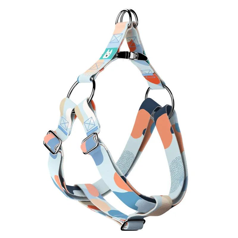 Pasztell kék és barack - Belelépős Kutyahám - Pastel blue and peach - april & june Azonnali szállítás