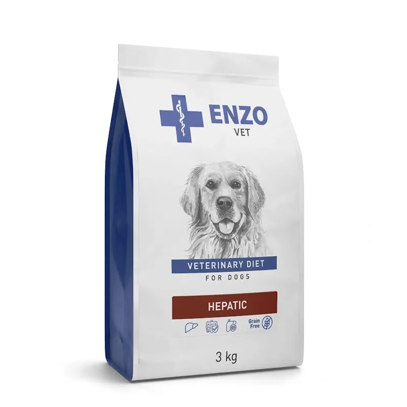 ENZO VET HEPATIC Diétás, teljes értékű száraz kutyaeledel májbetegségben szenvedő kutyák számára, 3 kg Vedd meg online