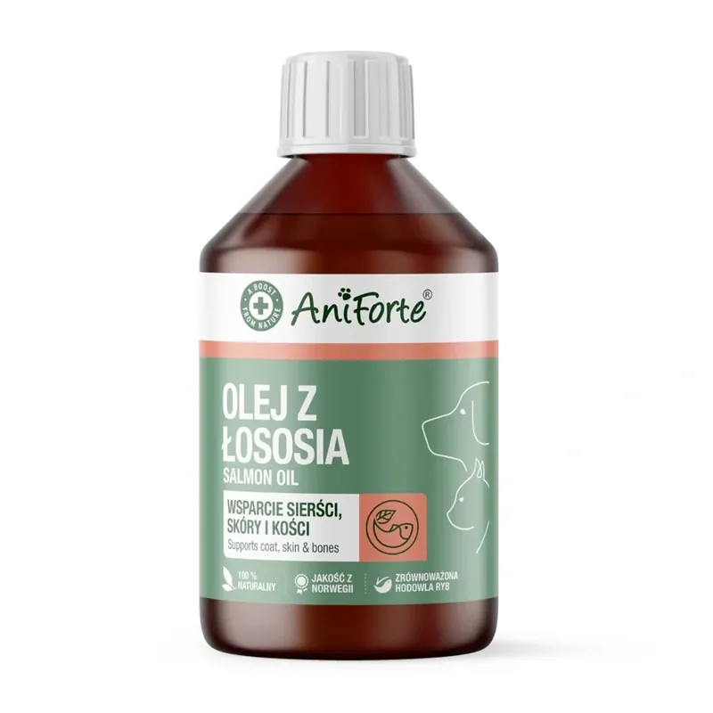 Korlátozott ajánlat AniForte Lazacolaj – kiegészítők kutyáknak és macskáknak, 250 ml