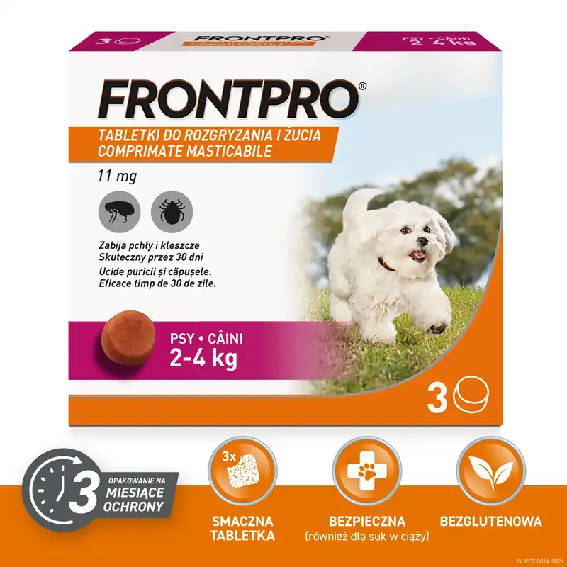 Outlet Frontpro bolha- és kullancsirtó tabletták S 11,3 mg 2–4 kg 1 TABLETTA