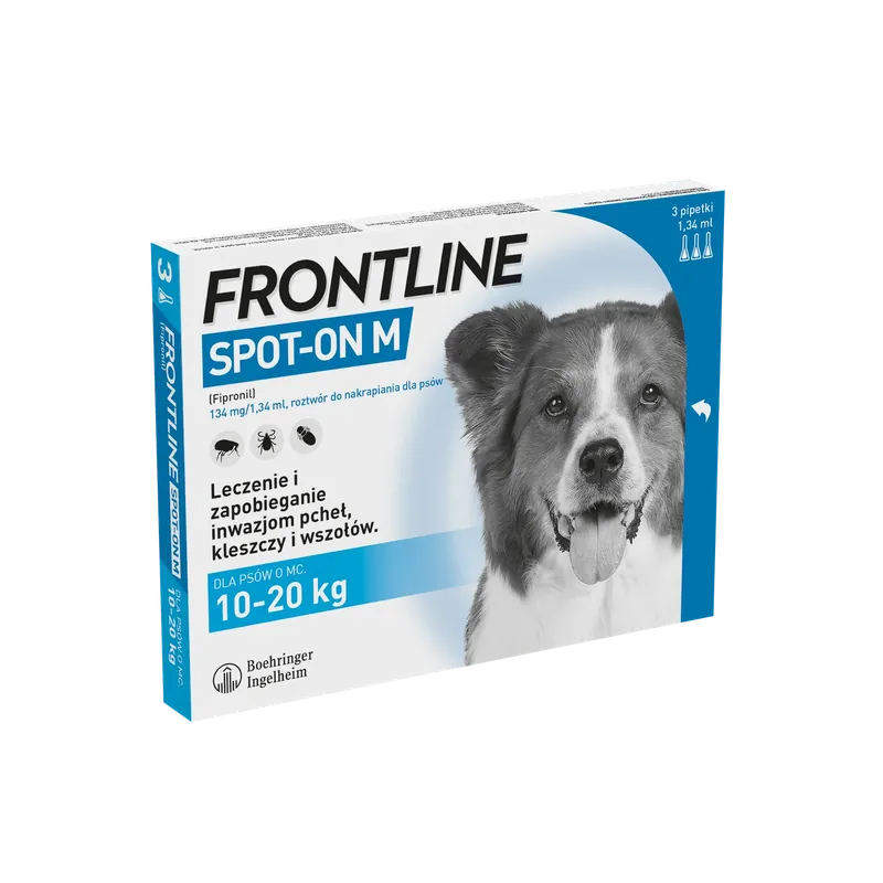 Frontline Spot On Kutyák M 10–20 kg-os kutyák számára 3x1,34 ml Akció