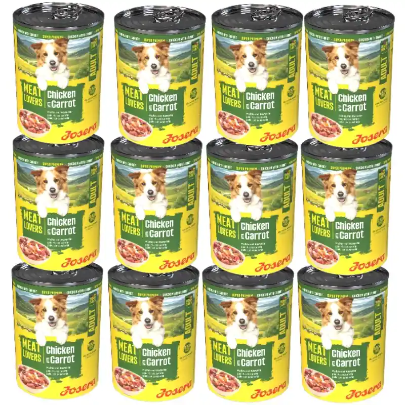 Vásárlói kedvenc JOSERA Meatlovers Menu Csirke sárgarépával 12x400 g