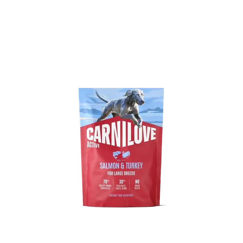CARNILOVE Active Dog Lazac és pulyka felnőtt kutyáknak, nagy testű fajtáknak 1,5 kg Ne maradj le