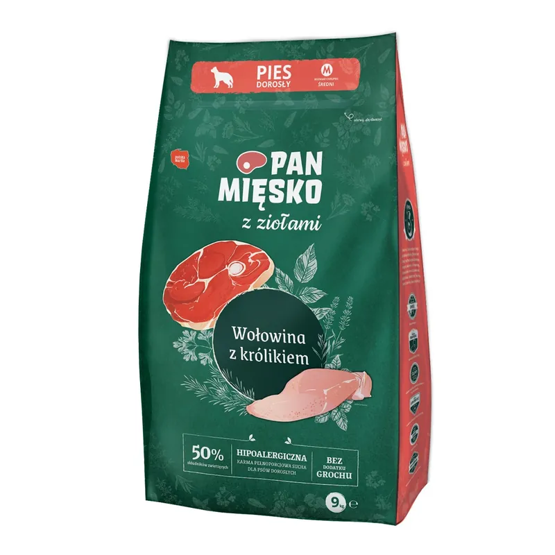 Marhahús fűszerekkel és nyúlhússal, ropogós, M, 9 kg Nézd meg most