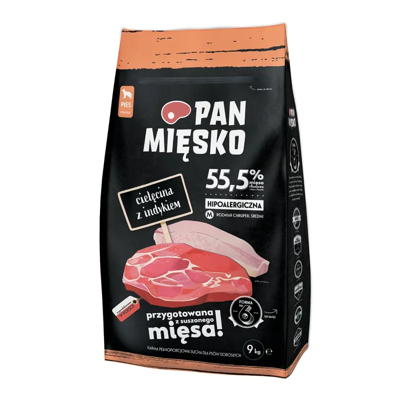 PAN MIĘSKO Borjúhús pulykával, M méret, 9 kg Népszerű