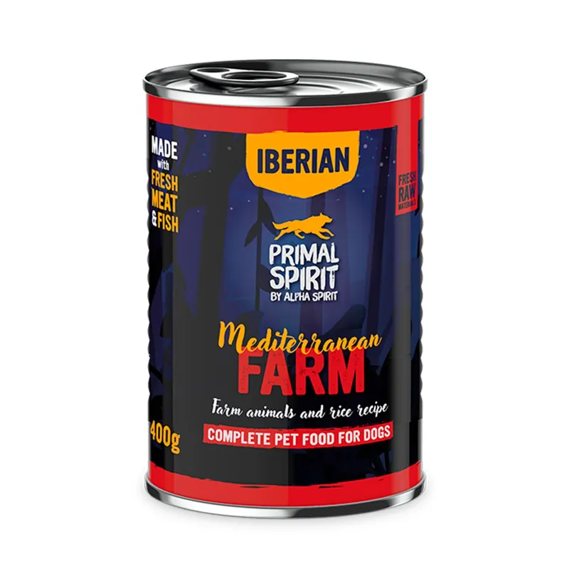 Csak ma PRIMAL SPIRIT Iberian Mediterranean Farm 400 g-os konzerv