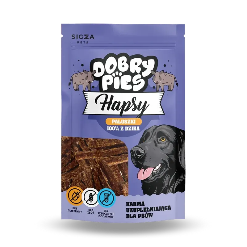 Vásárlói kedvenc Dobry Pies Hapsy 100%-ban vaddisznóból készült rágcsálnivaló 100 g
