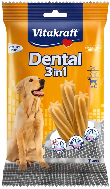 Újdonság Vitakraft Dental Sticks M 7 db, 10 kg felett
