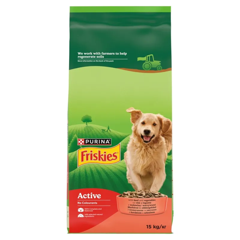 Akciós ár Friskies Active Food felnőtt kutyáknak marhahússal és zöldségekkel, 15 kg