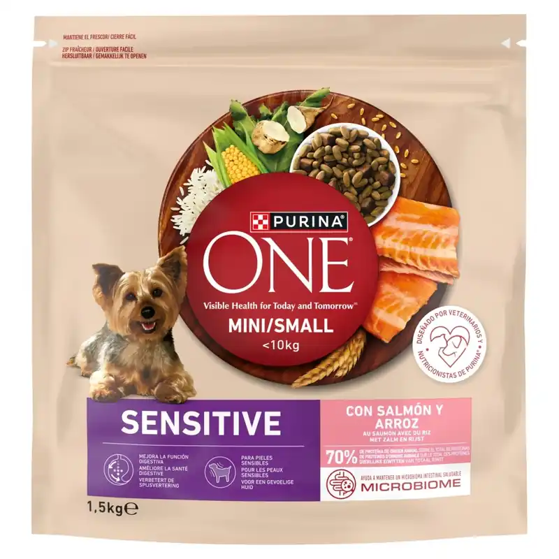 Purina One Sensitive Mini/Small kutyatáp lazaccal és rizzsel 1,5 kg Szuper akció
