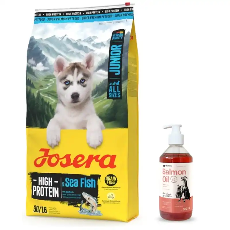 JOSERA High Protein Junior Sea Fish 12,5 kg + LAB V lazacolaj kutyáknak és macskáknak 500 ml Outlet