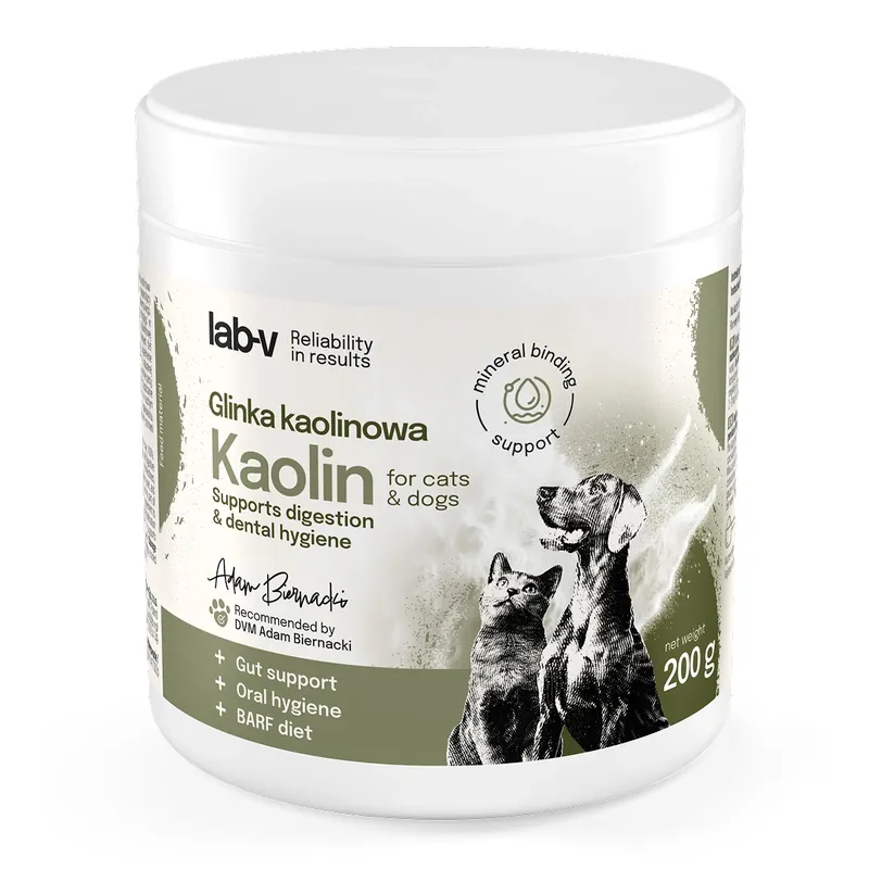 Ne maradj le Lab-v Kaolin – bél- és szájhigiénia támogatás kutyáknak és macskáknak 2x200g