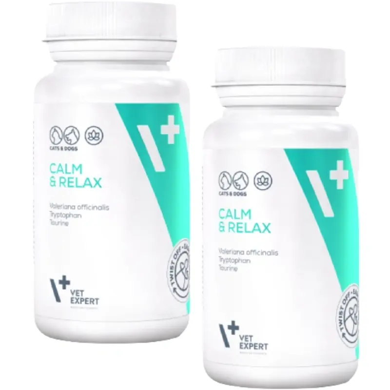 VET EXPERT CALM & RELAX – készítmény kutyák és macskák stressz tüneteinek kezelésére, 2x30 kapszula Azonnal elérhető