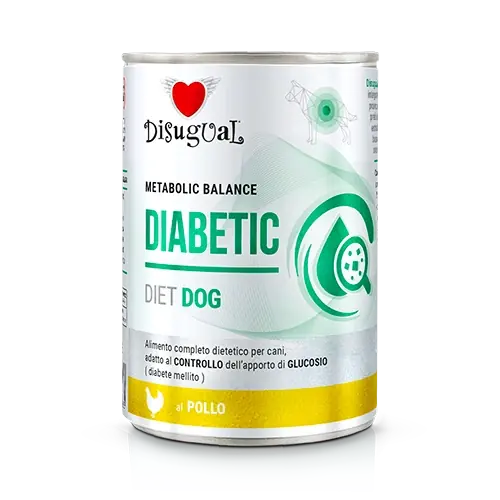 Végkiárusítás Disugual Weterynaryjna DIABETIC nedvestáp kutyáknak – csirke (felnőtt), 6x400 g