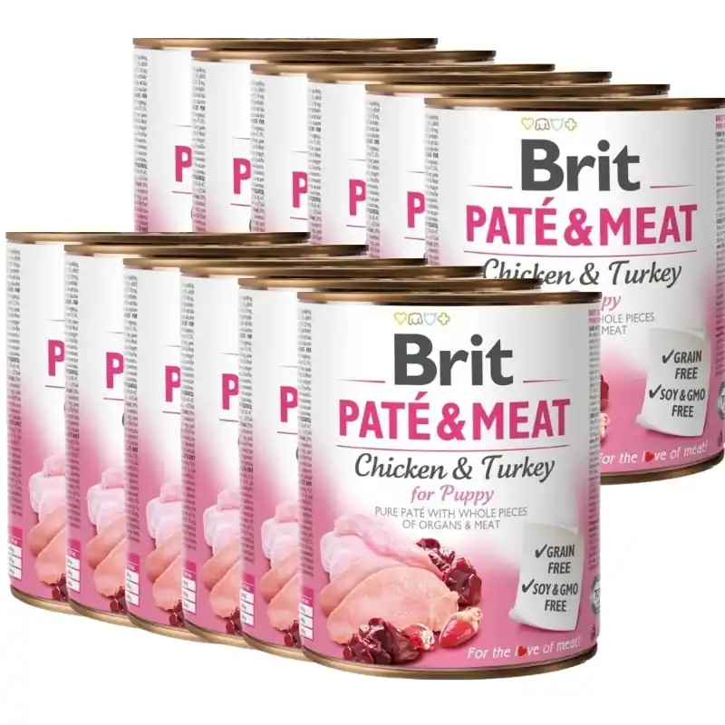 Legkelendőbb BRIT PÁSZTÉTOM ÉS HÚSOS CSIRKÉS ÉS PÚLYKÁS KÖLYKÖKNEK 12x800g
