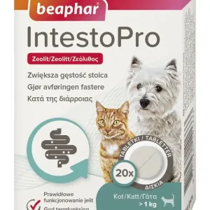 Akció INTESTOPRO 20TBL - zeolit ​​alapú tabletták kutyák és macskák számára a széklet sűrűségének elősegítésére