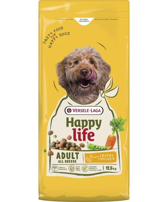 Legkelendőbb VERSELE-LAGA Happy Life Adult csirkével 12,5 kg - felnőtt kutyáknak szánt eledel csirkével