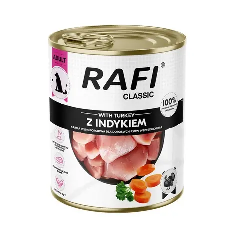 DOLINA NOTECI Rafi Classic nedves kutyatáp pulykával 800g Árcsökkenés
