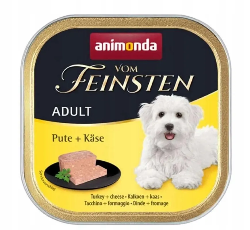 ANIMONDA Dog Vom Feinsten Adult pulyka sárga sajttal 12x150g Gyors szállítás