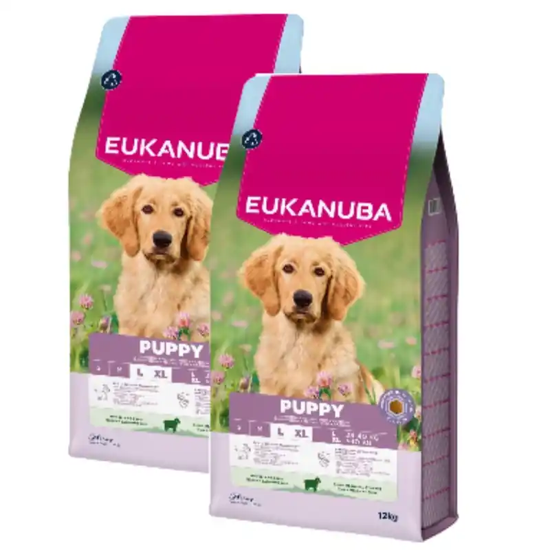 Biztonságos vásárlás EUKANUBA Puppy&Junior Bárány&Rizs Nagytestű fajták 2x12kg