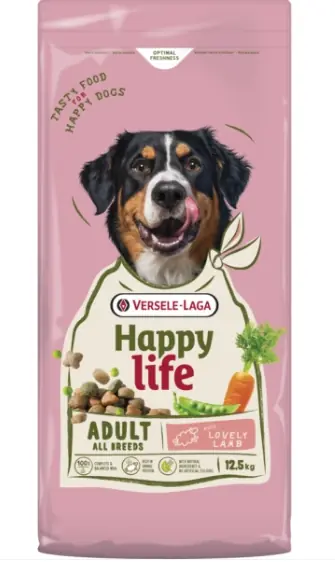 VERSELE-LAGA Happy Life Adult with Lamb 12.5kg - Felnőtt nagytestű kutyaeledel bárányhússal Vedd meg most