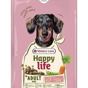 Gyors kiszállítás VERSELE-LAGA Happy Life Adult Mini Lamb 2.5kg - Felnőtt, kistestű kutyáknak való eledel bárányhússal