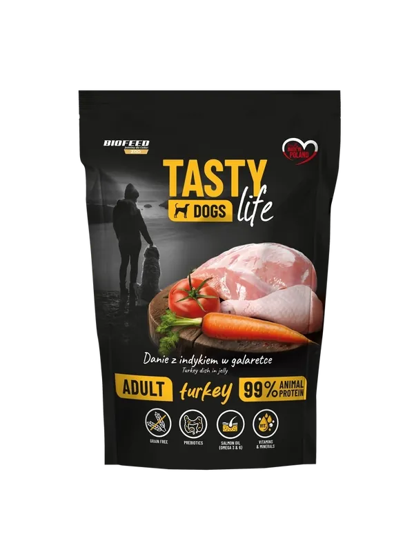 Tasty Dogs Life pulyka zselés tál 500g Biztonságos fizetés