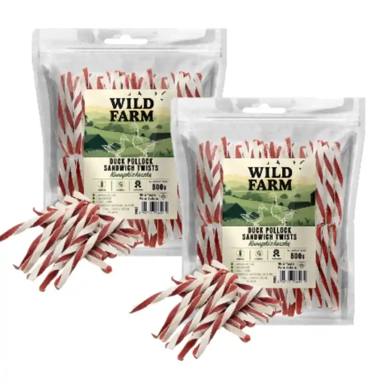 WILD FARM kacsa szendvics 2x500g – jutalomfalat kutyáknak Kiárusítás