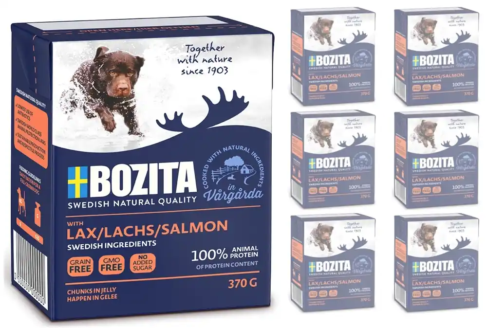 Biztonságos vásárlás BOZITA kutya lazac zselében 6x370g