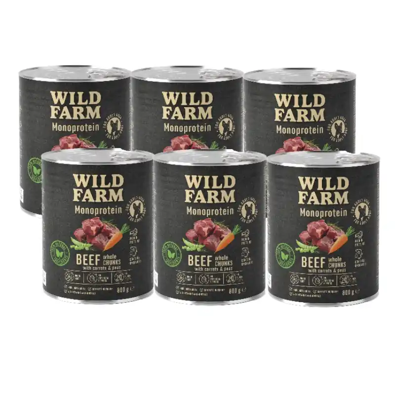 Akció WILD FARM Monoprotein Marhahús 6x800g hipoallergén kutyatáp